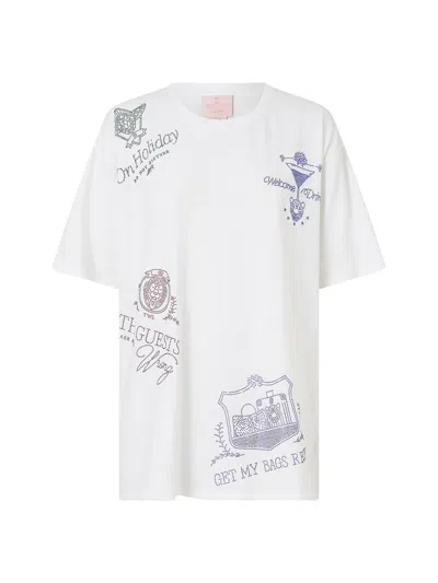 Camilla Women's  X White Lotus Embellished Logo Oversized Band T-shirt