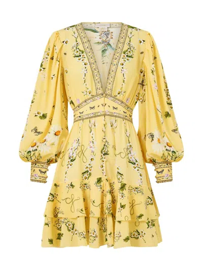 Camilla Women's Daisy Chains Frill Silk Minidress