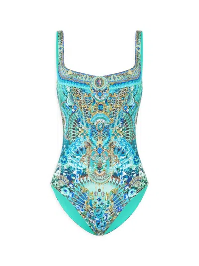Camilla Women's Flamenco Euphoria One-piece Swimsuit In Blue