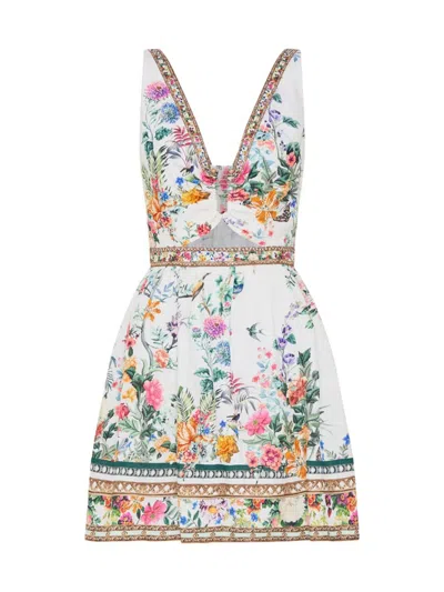 Camilla Women's Floral Cut-out V-neck Minidress In Multi