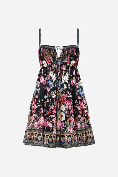 Camilla Women's Gathered Bust Tiered Mini Dress In Midnight In Monserrate In Multi