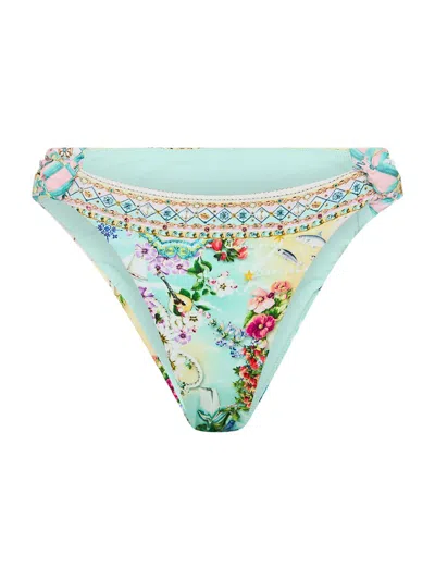 Camilla Women's Just Coasting Ruched Bikini Bottom In Blue