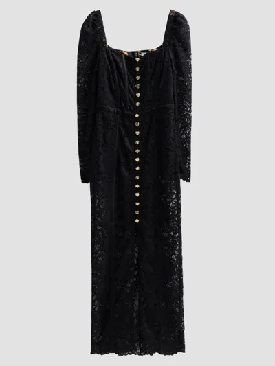 Camilla Women's Lace Bonded Square Neck Midi Dress