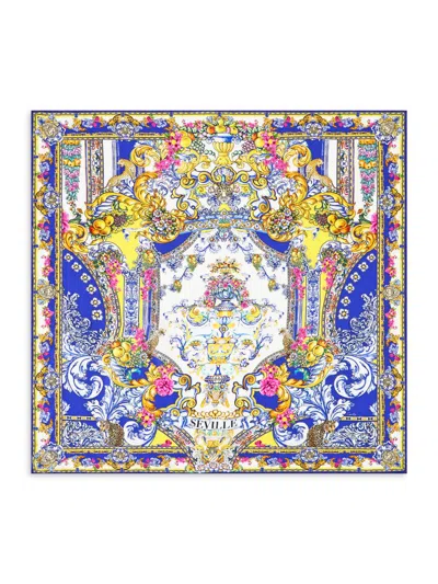 Camilla Women's Large Embellished Printed Silk Square Scarf In Purple