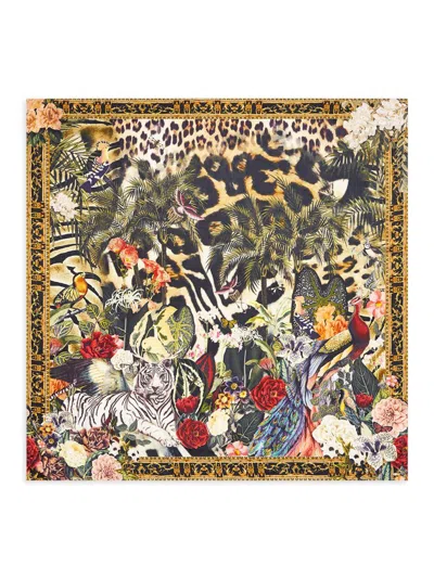 Camilla Women's Leotigra Large Crystal-embellished Silk Scarf In Leotigra Land