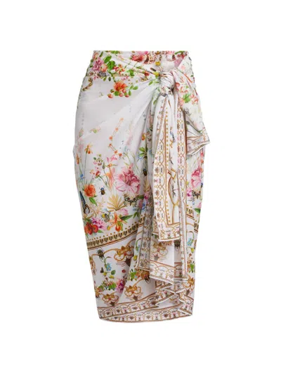Camilla Women's Long Rose Garden Runaways Sarong In Multi