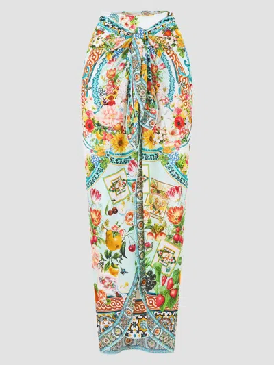 Camilla Women's Magic Of The Mercado Print Long Sarong In Multi