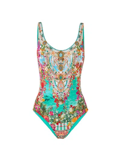 Camilla Women's Meet Me In Mallorca Wide Strap Scoopneck One-piece Swimsuit In Multi