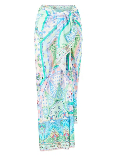 Camilla Women's Midsummer Mosaics Sarong In Blue