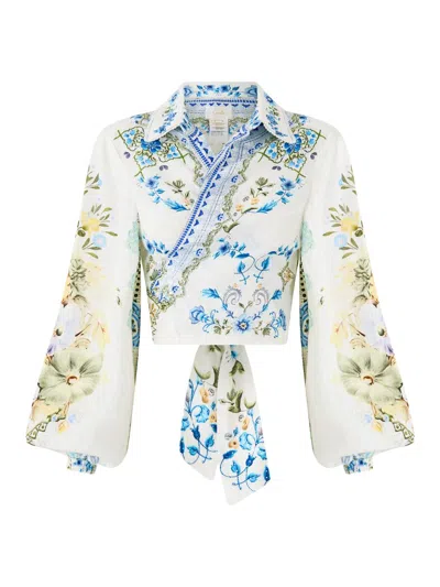 Camilla Women's My Homespun Heart Linen Wrap Crop Shirt