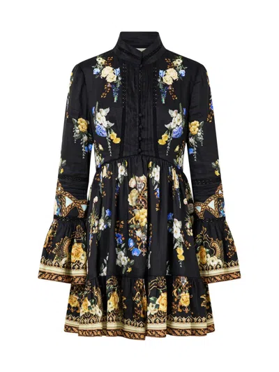 Camilla Women's Ottoman Elegance Linen-silk Minidress