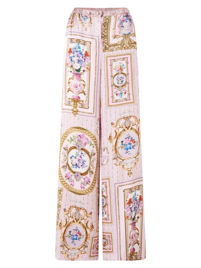 Camilla Women's Palatial Pastels Silk Lounge Pants In Pink
