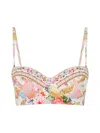 CAMILLA WOMEN'S PATCHWORK FLORAL BALCONETTE UNDERWIRE BIKINI TOP