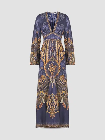 Camilla Women's Printed Column Maxi Dress In Navy