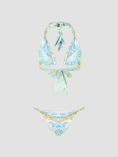 Camilla Women's Printed Triangle Bikini In Blue