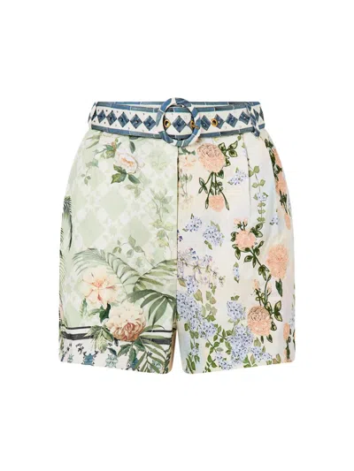 Camilla Women's Printed Tuck-front Belted Shorts