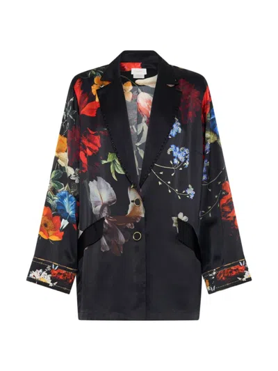 Camilla Women's Relaxed Floral Silk Suit Jacket In A Still Life