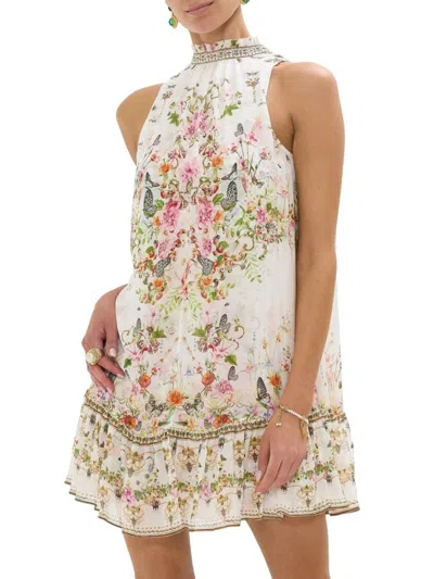 Camilla Women's Rose Garden Ruffled Minidress In Multi