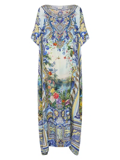 Camilla Women's Roundneck Convertible Silk Kaftan