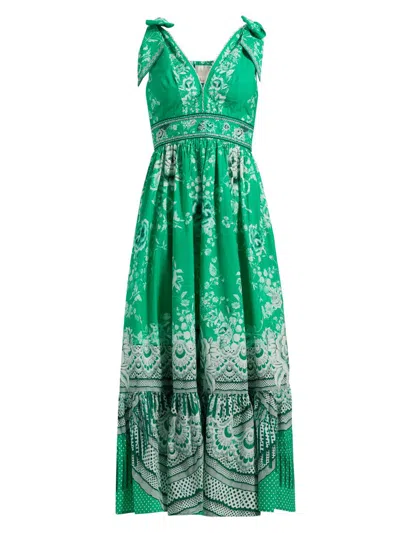 Camilla Women's Sacromonte Senorita Printed Cotton Midi-dress In Green