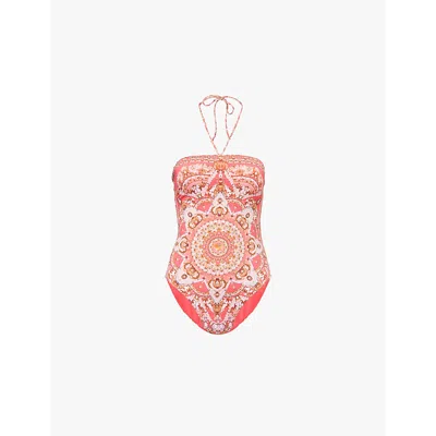 Camilla Womens Shell Games Bandeau-neck Self-tie Swimsuit In Shell Games