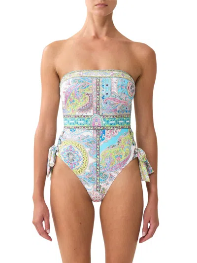 Camilla Women's Strapless Eyelet Tie One-piece Swimsuit In Multi