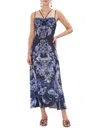 Camilla Silk Crepe Strap-detail Midi Dress In Blue Multi