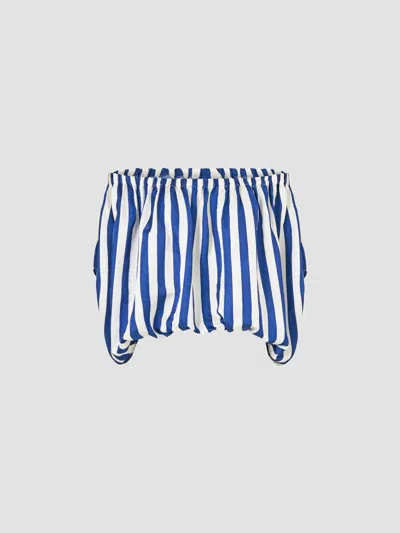 Camilla Women's Striped Off-the-shoulder Top In Blue