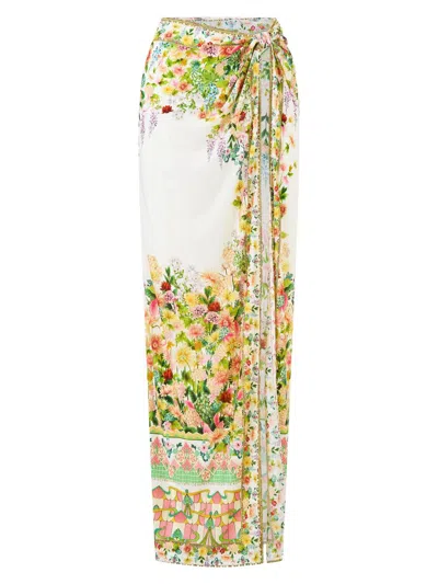 Camilla Women's The Call Of Catalonia Gathered Tab Sarong In Neutral