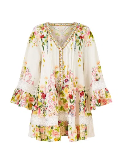 Camilla Women's The Call Of Catalonia V-neck Tiered Minidress