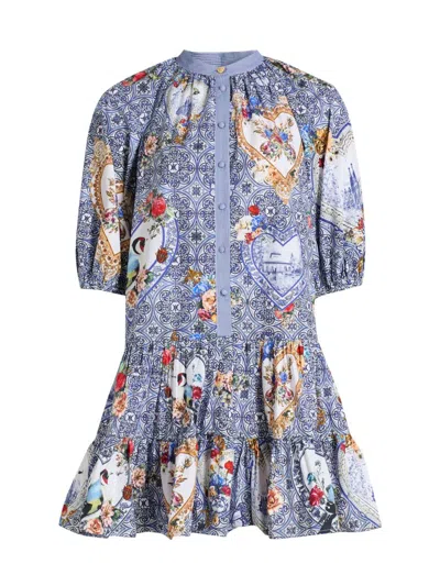 Camilla Puff Sleeve Shirt Dress The Pottery Parlour In Multi