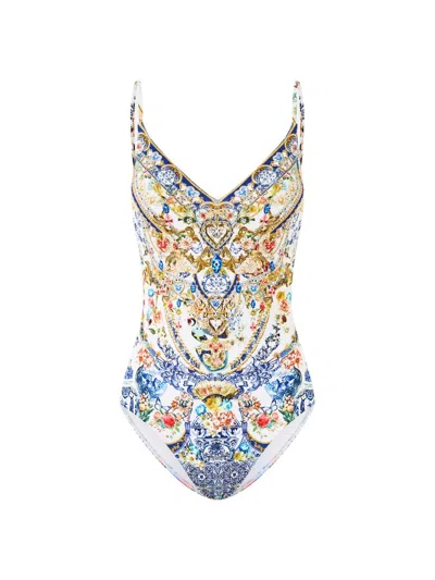 Camilla V Neck One Piece In Multi