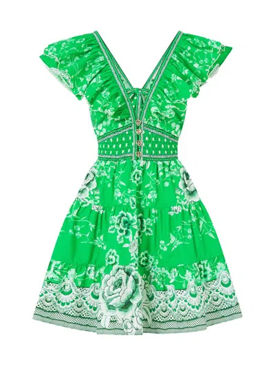 Camilla Women's Tiered Floral Cotton Minidress