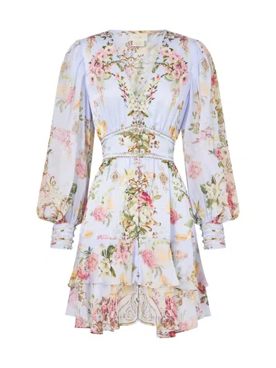 Camilla Women's Tiled In Time Silk Frill Minidress