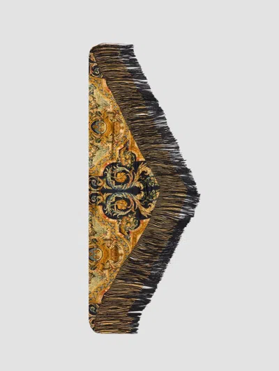 Camilla Women's Triangular Silk Twill Fringe Scarf In Brown