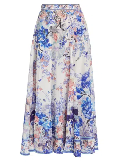 Camilla Women's True Bloom Floral Silk Maxi Skirt
