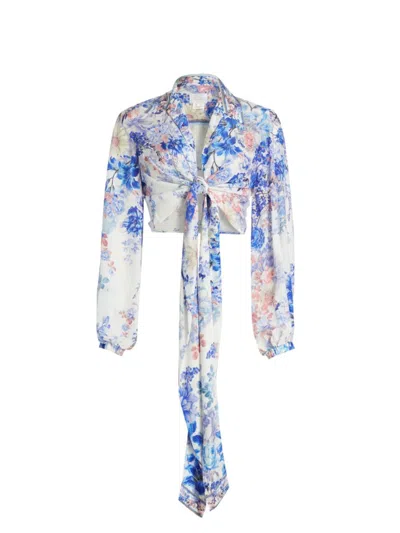 Camilla Women's True Bloom Silk Crop Wrap Shirt