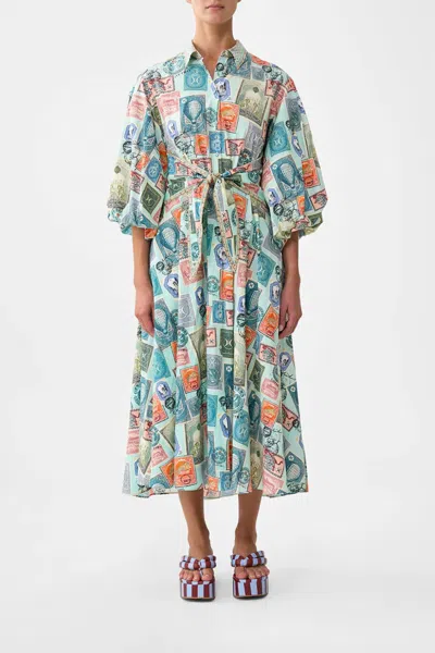 Camilla Women's Waist Tie Shirt Dress In With Love From Turkiye In Multi