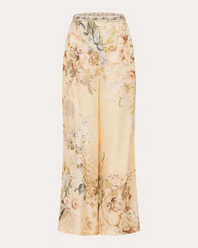 Camilla Women's Printed Silk-blend Wide-leg Pants In Neutrals