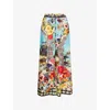 Camilla Floral-print Silk Straight-leg Trousers In Multi