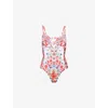 Camilla Faith, Luck & Justice Knot Front Panelled One-piece Swimsuit In Multi