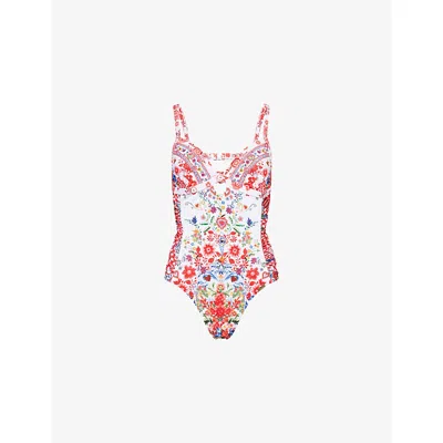 Camilla Womens Faith, Luck & Justice Knot-front Panelled One Piece Swimsuit