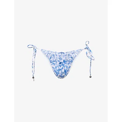 Camilla Womens Floral Tie-side Bikini Bottoms Ceramic Panoramic