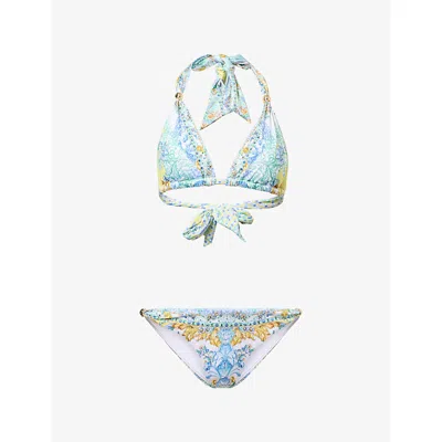 Camilla Womens Floral Triangle-cup Bikini Set Dial Up The Tiles