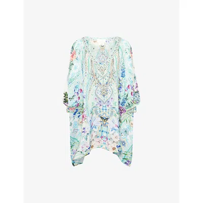 Camilla Womens  Sunrise In Sintra V-neck Silk Kaftan