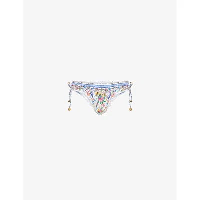 Camilla Womens Ruched Floral Bikini Bottoms Tiles Darls