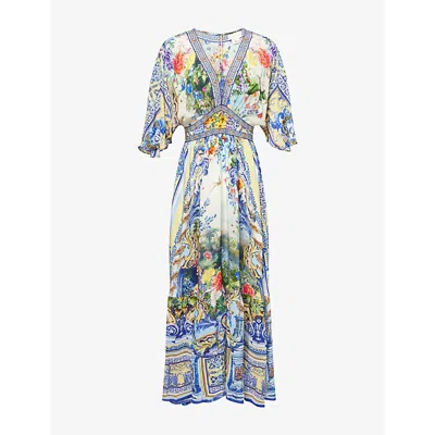Camilla Womens Wall To Wall Wonders Cinched Silk Maxi Dress