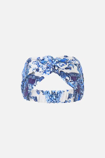 Camilla Woven Twist Headband A Tiled Wonderland In Blue