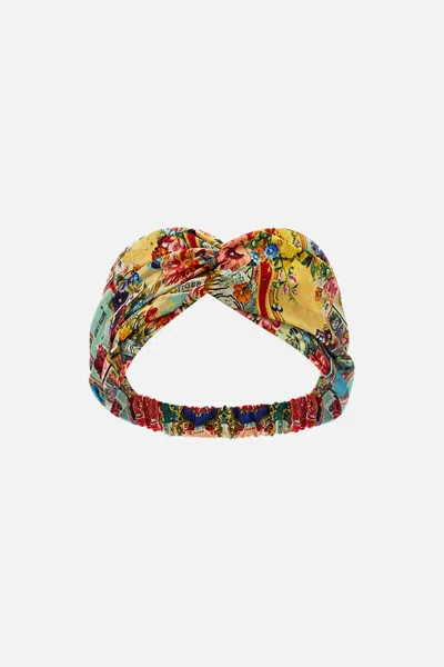 Camilla Woven Twist Headband Aromatic Tiger Flower In Yellow