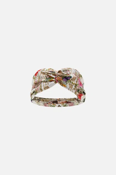 Camilla Woven Twist Headband Egyptian Rose In Neutral